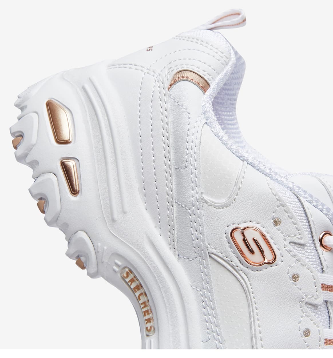 کفش اسنیکرز زنانه Skechers D'lites Biggest Fan سفید/صورتی/طلایی مدل 11931 WTRG کفش اسنیکرز زنانه Skechers D'lites Biggest Fan سفید/صورتی/طلایی مدل 11931 WTRG
