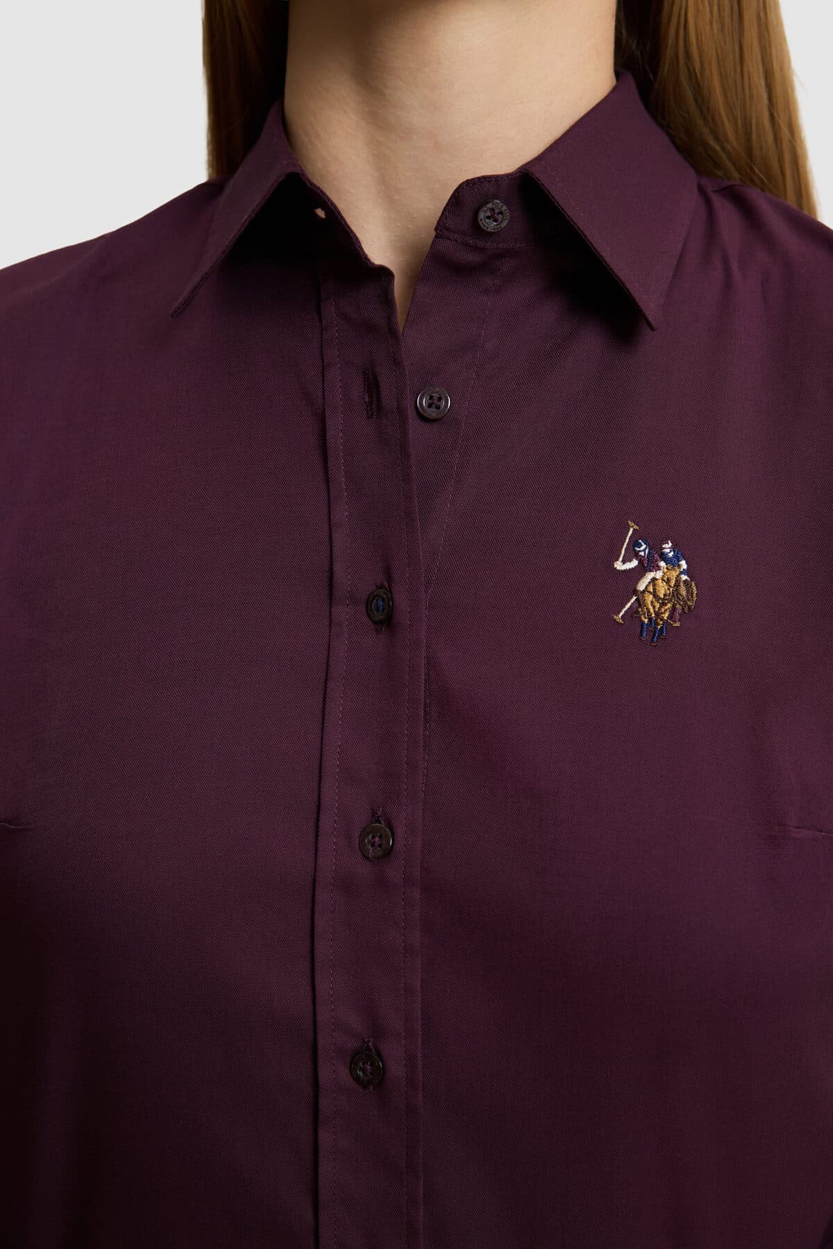 پیراهن زنانه U.S. Polo Assn. زرشکی آستین بلند ساده مدل 50329503-VR180 پیراهن زنانه U.S. Polo Assn. زرشکی آستین بلند ساده مدل 50329503-VR180