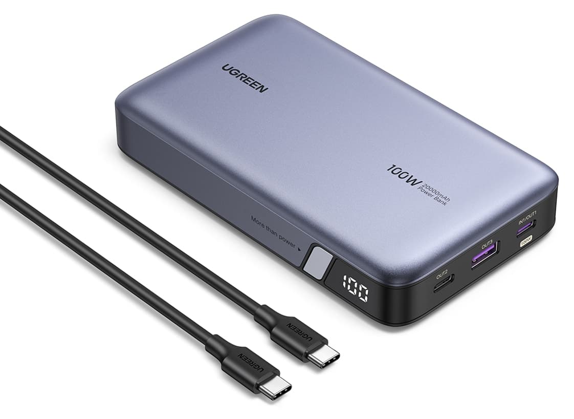پاوربانک Ugreen 20.000 mAh شارژ سریع 100W PD مدل 25188 پاوربانک Ugreen 20.000 mAh شارژ سریع 100W PD مدل 25188