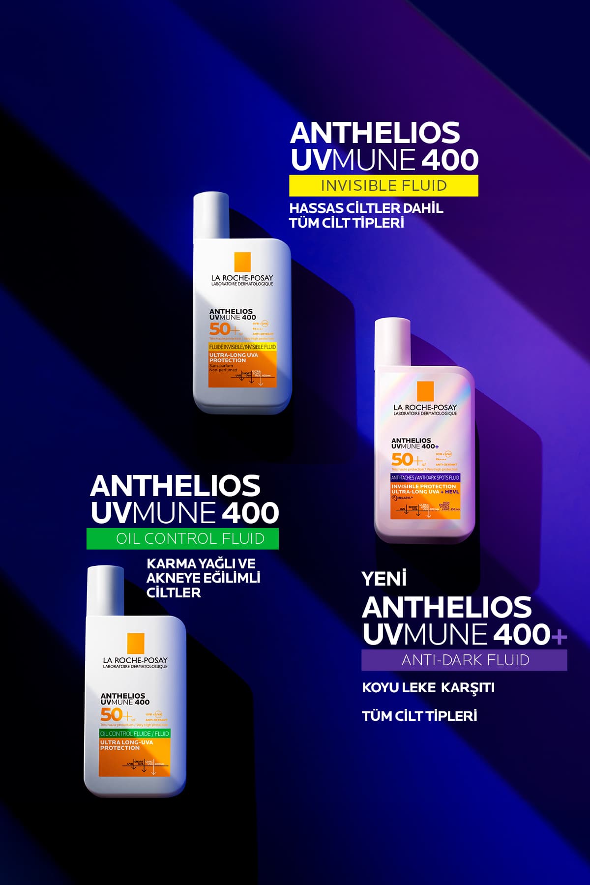 ضدآفتاب صورت پوستهای لکدار La Roche Posay Anthelios Uvmune فلوئید ضدلک با محافظت بالا SPF50+ 50ml ضدآفتاب صورت پوستهای لکدار La Roche Posay Anthelios Uvmune فلوئید ضدلک با محافظت بالا SPF50+ 50ml