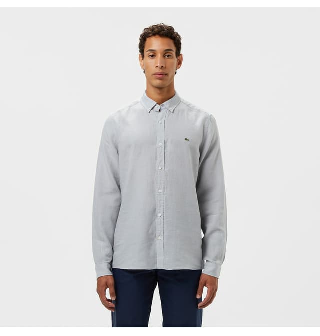 پیراهن مردانه Lacoste فیت معمولی یقه دکمهدار کتانی خاکستری مدل نامشخص پیراهن مردانه Lacoste فیت معمولی یقه دکمهدار کتانی خاکستری مدل نامشخص