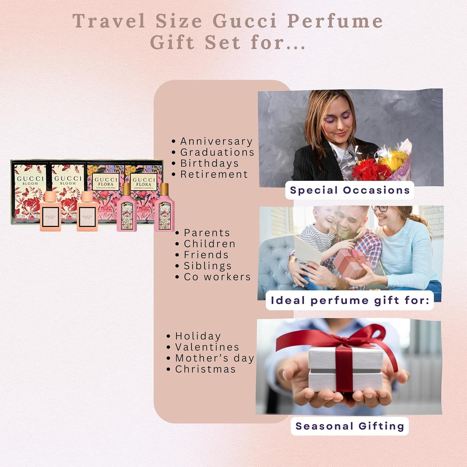 ست هدیه عطر زنانه Gucci با رایحههای متنوع و سایز سفری ست هدیه عطر زنانه Gucci با رایحههای متنوع و سایز سفری
