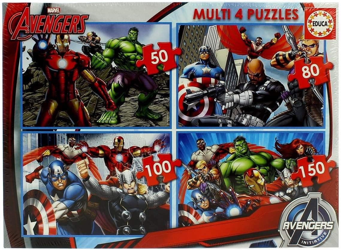 پازل Educa 4in1 طرح Avengers 40-99 قطعه پازل Educa 4in1 طرح Avengers 40-99 قطعه