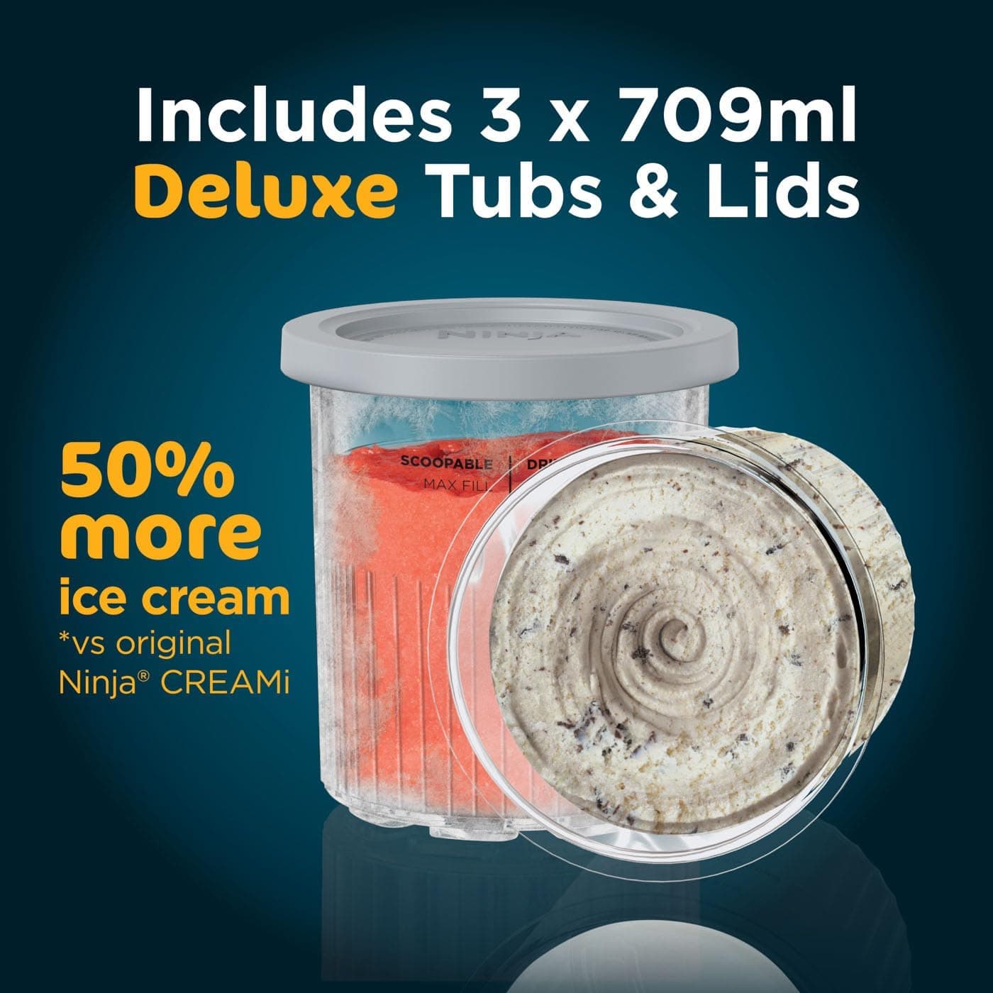 دستگاه بستنیساز و تهیهکننده دسر یخزده Ninja CREAMi Deluxe نقرهای مدل NC501ME دستگاه بستنیساز و تهیهکننده دسر یخزده Ninja CREAMi Deluxe نقرهای مدل NC501ME