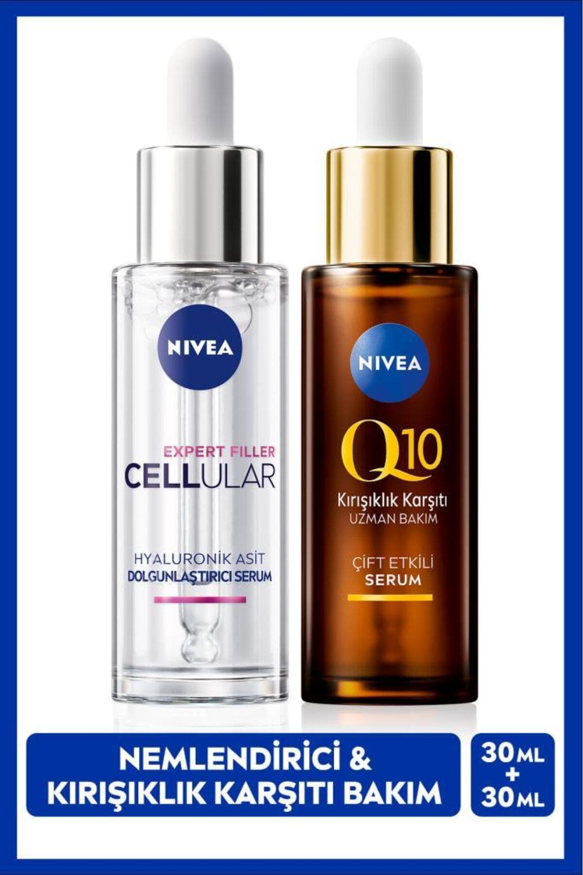 سرم پوستی NIVEA مدل Q10 ضدچروک با اثر دوگانه 30ml و Cellular Expert Filler مرطوبکننده 30ml سرم پوستی NIVEA مدل Q10 ضدچروک با اثر دوگانه 30ml و Cellular Expert Filler مرطوبکننده 30ml