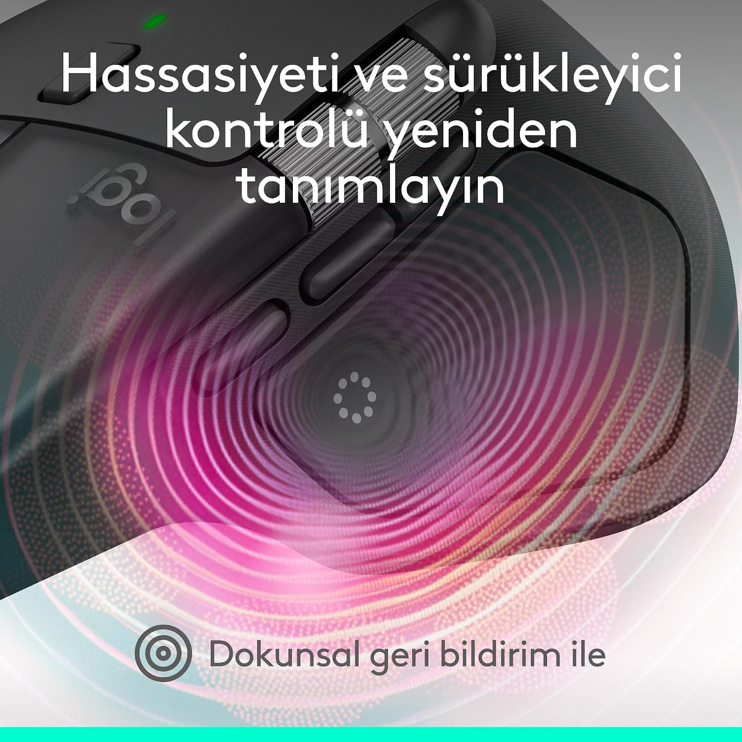 ماوس بیسیم Logitech MX Master 4 با بازخورد لمسی، Bluetooth، اسکرول فوقسریع، اتصال چنددستگاهی، 8000 DPI، حسگر اپتیکال و عملکرد بیصدا، خاکستری تیره ماوس بیسیم Logitech MX Master 4 با بازخورد لمسی، Bluetooth، اسکرول فوقسریع، اتصال چنددستگاهی، 8000 DPI، حسگر اپتیکال و عملکرد بیصدا، خاکستری تیره