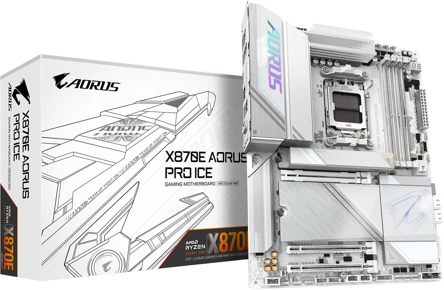مادربرد Gigabyte برای پردازندههای AMD Ryzen 9000 مدل X870 A Elite WIFI7 Ice مادربرد Gigabyte برای پردازندههای AMD Ryzen 9000 مدل X870 A Elite WIFI7 Ice