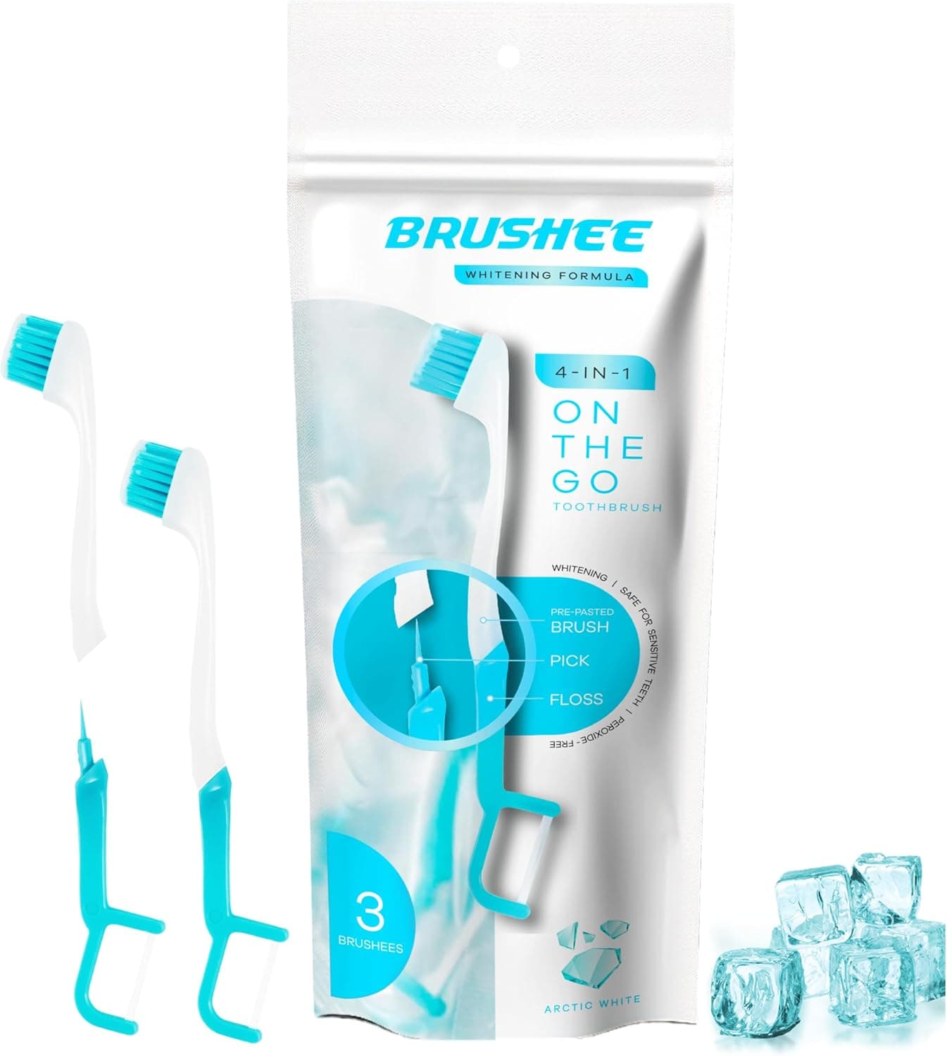 مسواک یکبارمصرف بزرگسالان Brushee 3-in-1 خمیردنداندار با نخ و خلال دندان، 24 عددی مسواک یکبارمصرف بزرگسالان Brushee 3-in-1 خمیردنداندار با نخ و خلال دندان، 24 عددی