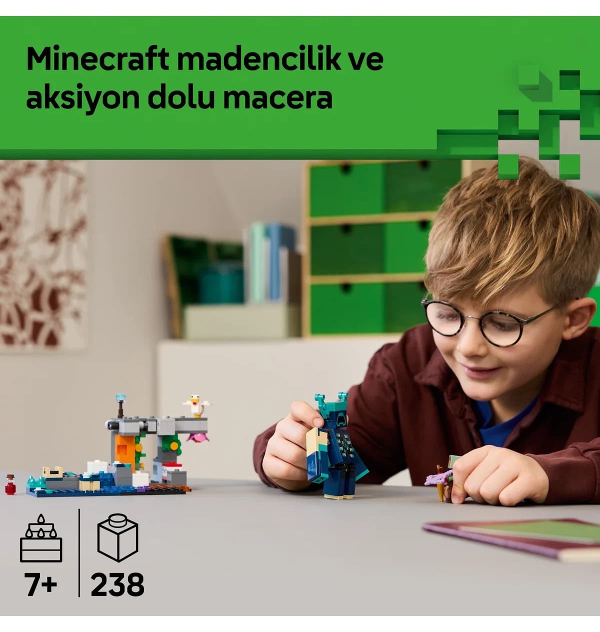 لگو Minecraft رویارویی با نگهبان 238 قطعه مدل 21274 لگو Minecraft رویارویی با نگهبان 238 قطعه مدل 21274