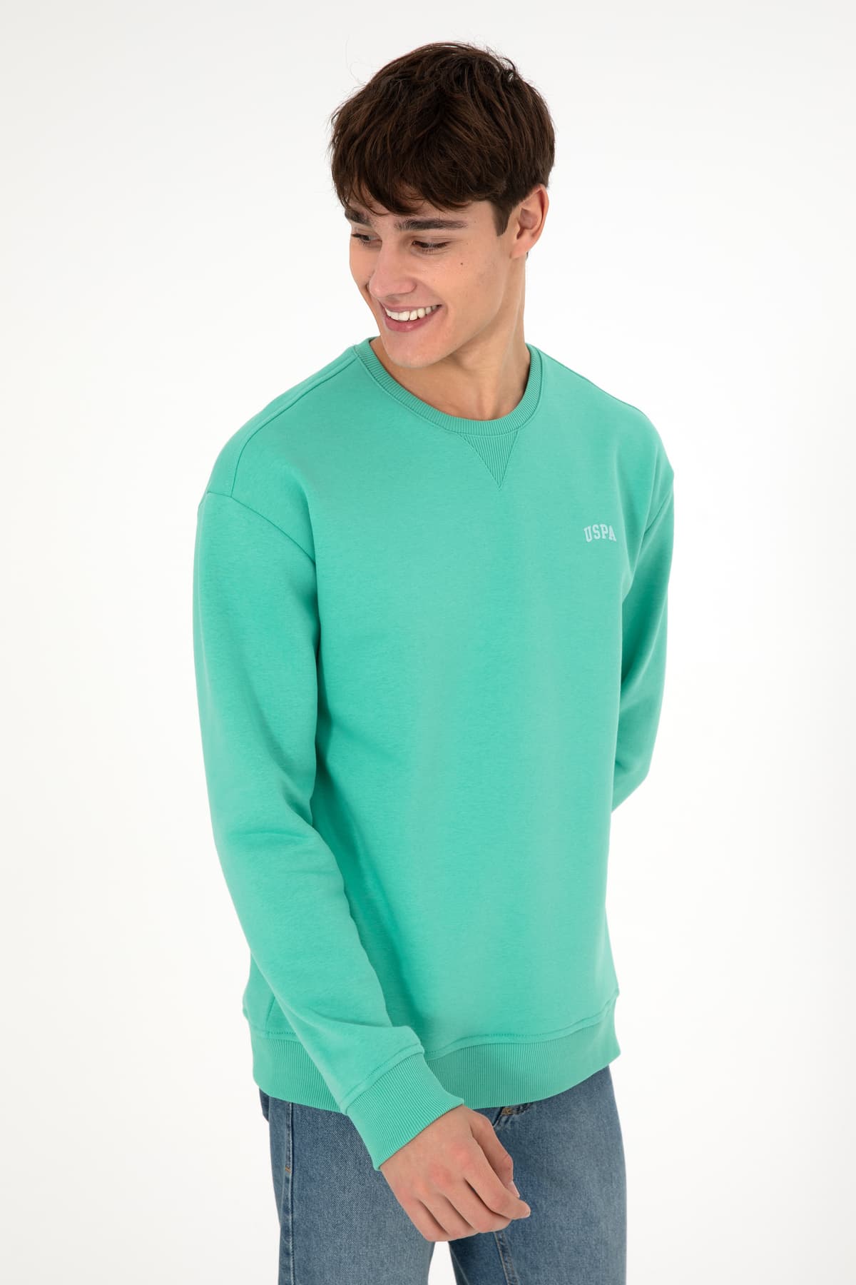سوئیشرت مردانه U.S. Polo Assn. یقه گرد نعنایی پرزدار مدل 50295148-VR152 سوئیشرت مردانه U.S. Polo Assn. یقه گرد نعنایی پرزدار مدل 50295148-VR152