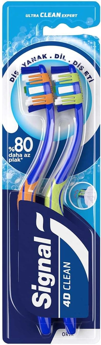 مسواک Signal Ultra Clean Expert 4D Clean متوسط 1+1 مسواک Signal Ultra Clean Expert 4D Clean متوسط 1+1