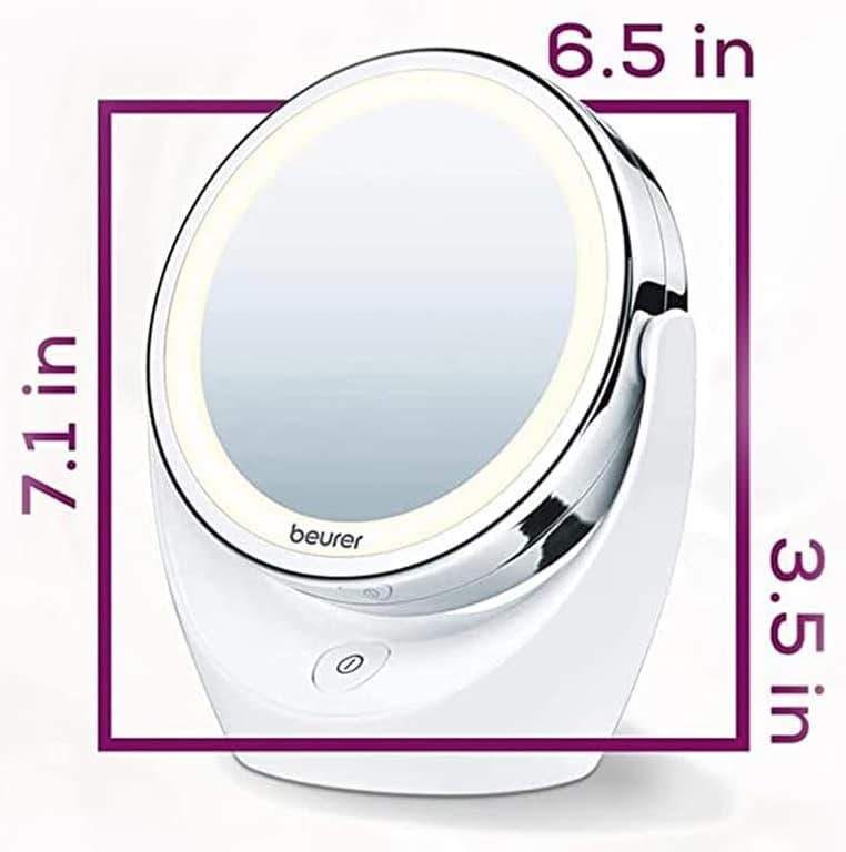 آینه آرایشی Beurer ذرهبین 5x دوطرفه LED چرخش ۳۶۰ درجه مدل BS49 آینه آرایشی Beurer ذرهبین 5x دوطرفه LED چرخش ۳۶۰ درجه مدل BS49