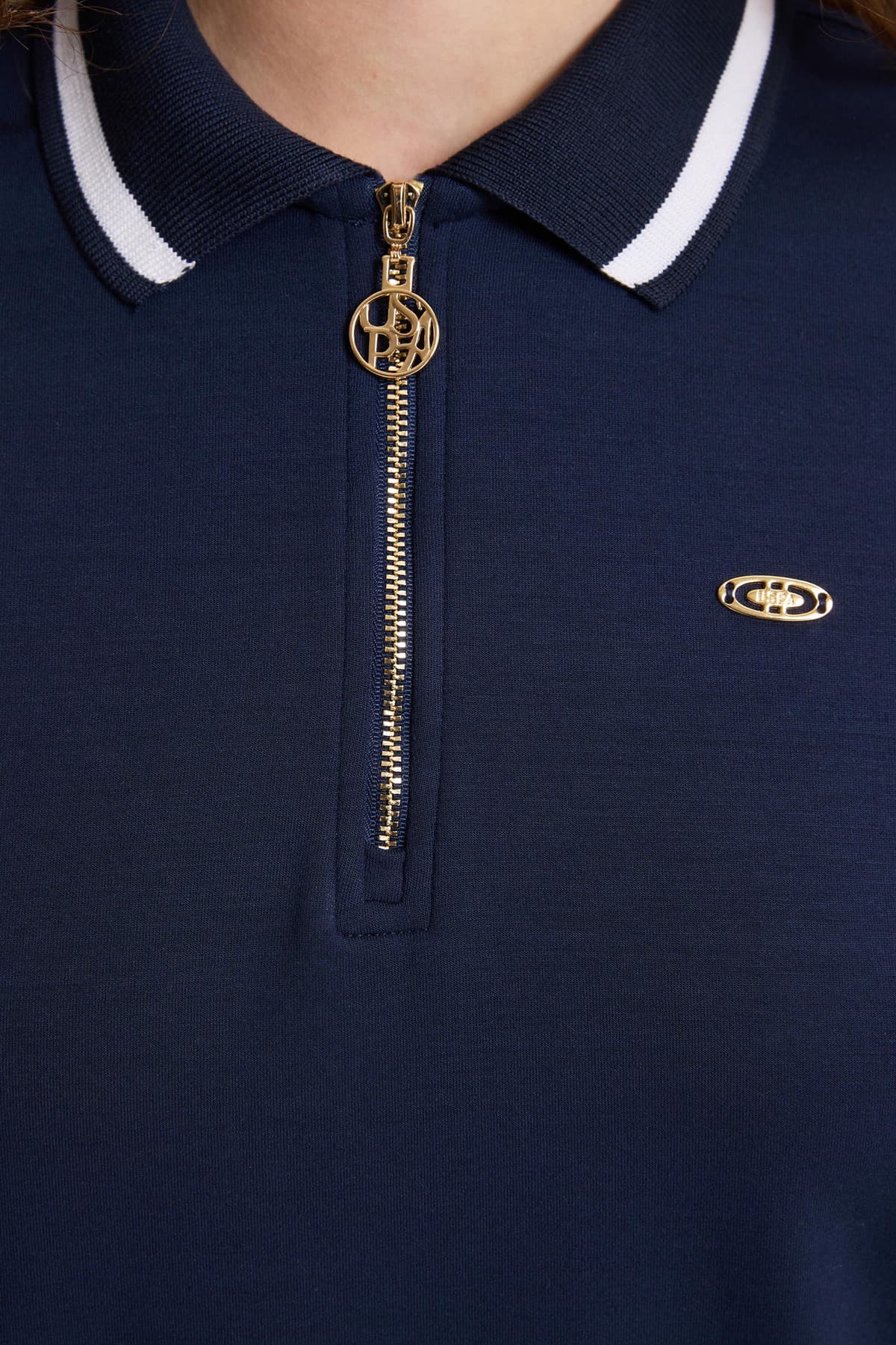 تیشرت زنانه U.S. Polo Assn. یقه پولو نیمزیپ سرمهای مدل 50323481-VR033 تیشرت زنانه U.S. Polo Assn. یقه پولو نیمزیپ سرمهای مدل 50323481-VR033
