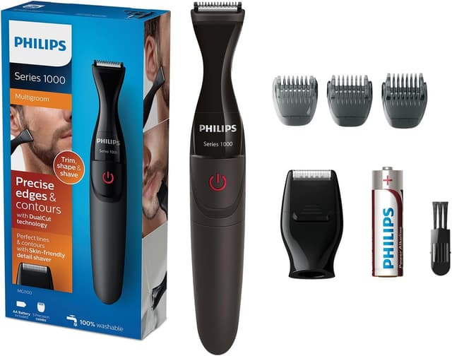 ریشتراش مردانه Philips Multigroom با ۳ شانه دقیق قابل شستشو مدل MG1100/16 ریشتراش مردانه Philips Multigroom با ۳ شانه دقیق قابل شستشو مدل MG1100/16