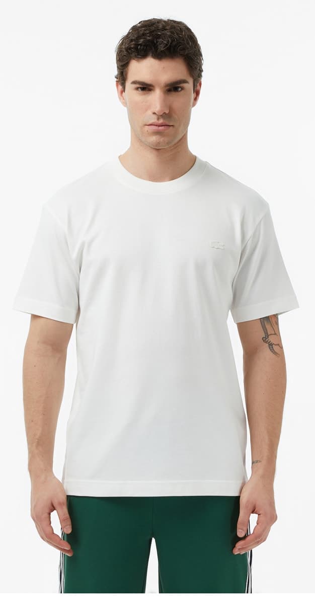 تیشرت مردانه Lacoste فیت ریلکس یقه گرد سفید تیشرت مردانه Lacoste فیت ریلکس یقه گرد سفید