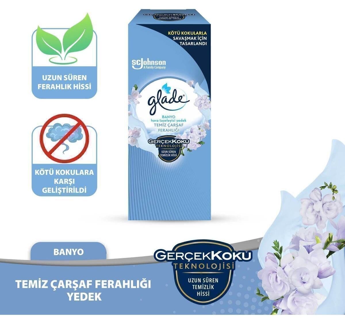 خوشبوکننده هوای حمام یدک Glade با رایحه تازگی ملحفه تمیز 10 Ml خوشبوکننده هوای حمام یدک Glade با رایحه تازگی ملحفه تمیز 10 Ml
