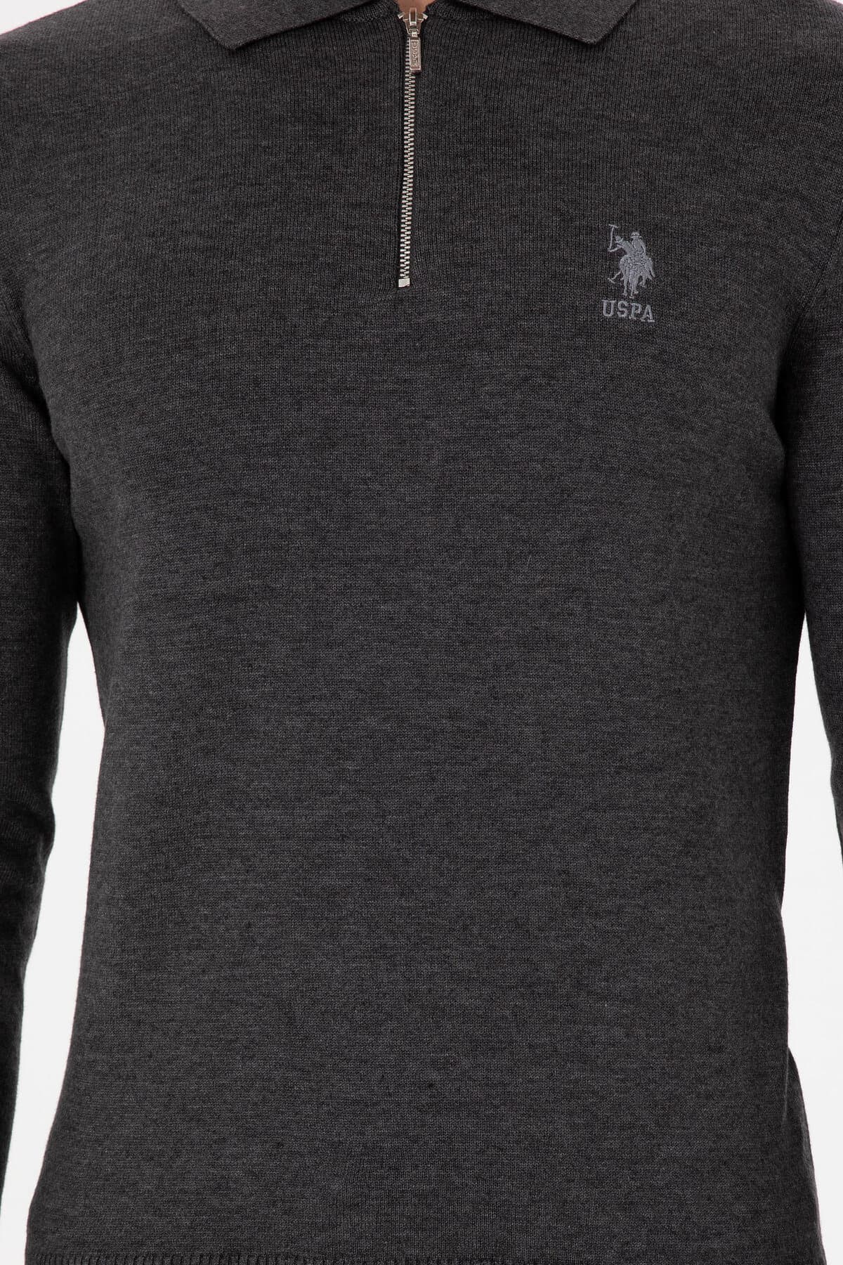 پلیور مردانه U.S. Polo Assn. اسلیم فیت نیم زیپ آنتراسیت ملانژ بیسیک مدل 50297066-VR081 پلیور مردانه U.S. Polo Assn. اسلیم فیت نیم زیپ آنتراسیت ملانژ بیسیک مدل 50297066-VR081