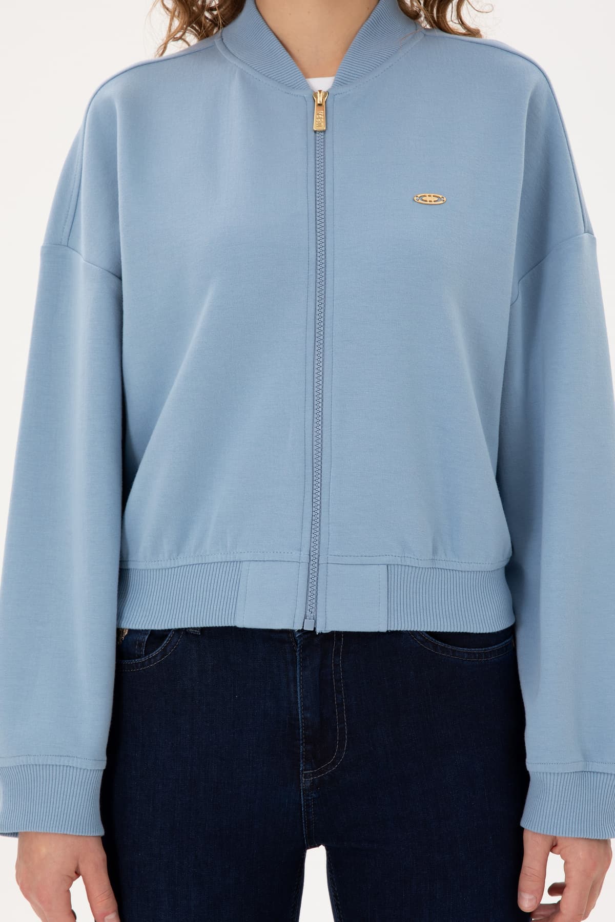 سوئیشرت زنانه U.S. Polo Assn. آبی روشن یقه گرد زیپدار مدل 50299000-VR003 سوئیشرت زنانه U.S. Polo Assn. آبی روشن یقه گرد زیپدار مدل 50299000-VR003