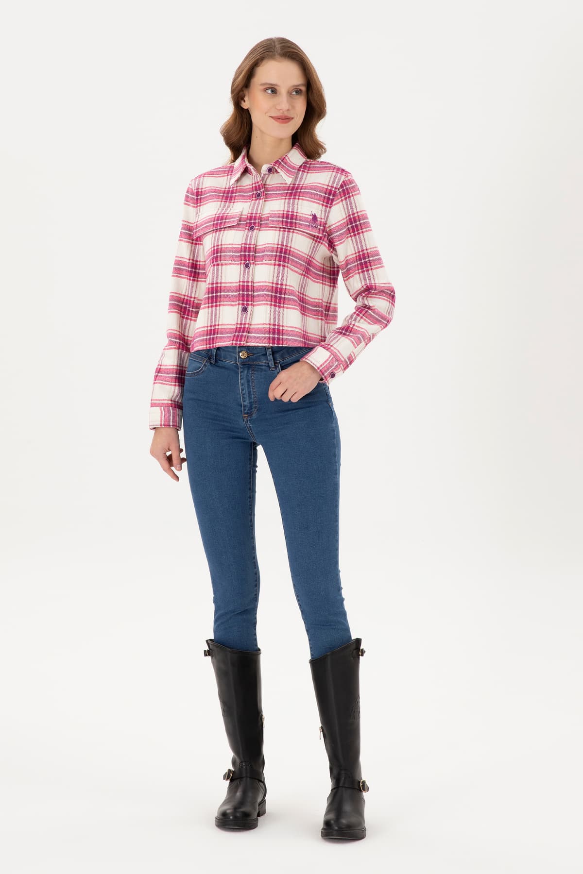 پیراهن زنانه U.S. Polo Assn. بنفش آستین بلند مدل 50291115-VR037 پیراهن زنانه U.S. Polo Assn. بنفش آستین بلند مدل 50291115-VR037