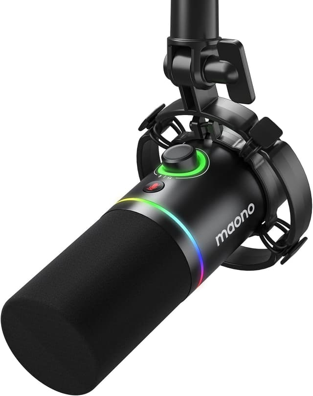 میکروفون داینامیک XLR/USB MAONO با RGB و نرمافزار، کنترل گین و جک هدفون مشکی مدل PD200X میکروفون داینامیک XLR/USB MAONO با RGB و نرمافزار، کنترل گین و جک هدفون مشکی مدل PD200X