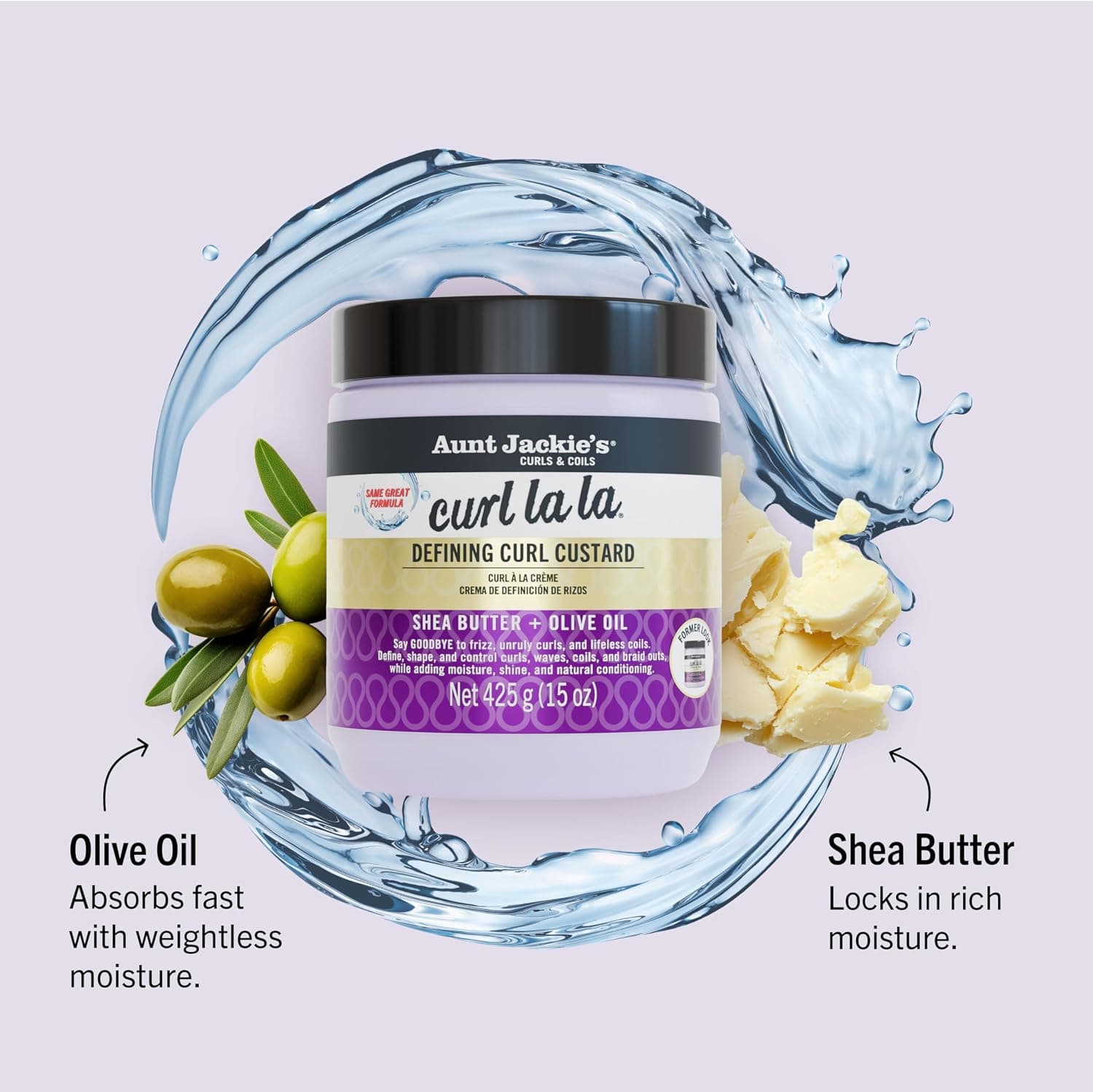 کاستارد حالتدهنده فرِ مو Aunt Jackie's Curl La La با رایحه میوهای 426g کاستارد حالتدهنده فرِ مو Aunt Jackie's Curl La La با رایحه میوهای 426g