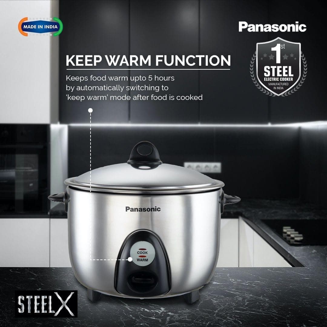 پلوپز برقی اتوماتیک Panasonic استیل ضدزنگ 1.8 L نقرهای مدل SR-G18 پلوپز برقی اتوماتیک Panasonic استیل ضدزنگ 1.8 L نقرهای مدل SR-G18