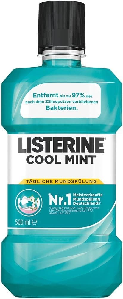 دهانشویه Listerine با طعم نعناع خنک 500 ml x 2 دهانشویه Listerine با طعم نعناع خنک 500 ml x 2