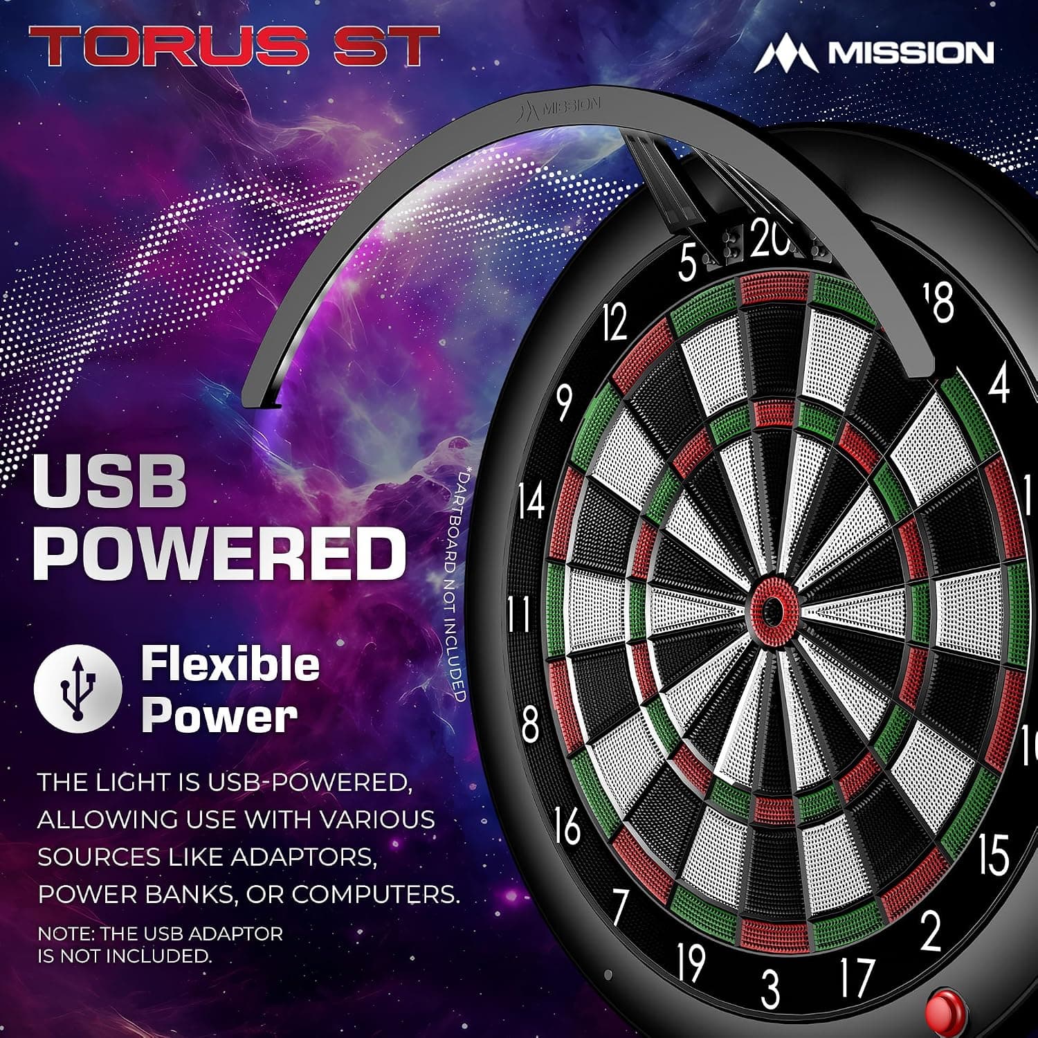 چراغ LED صفحه دارت Mission Darts مناسب دارتهای الکترونیکی و نوکنرم مشکی مدل TOR-ST چراغ LED صفحه دارت Mission Darts مناسب دارتهای الکترونیکی و نوکنرم مشکی مدل TOR-ST