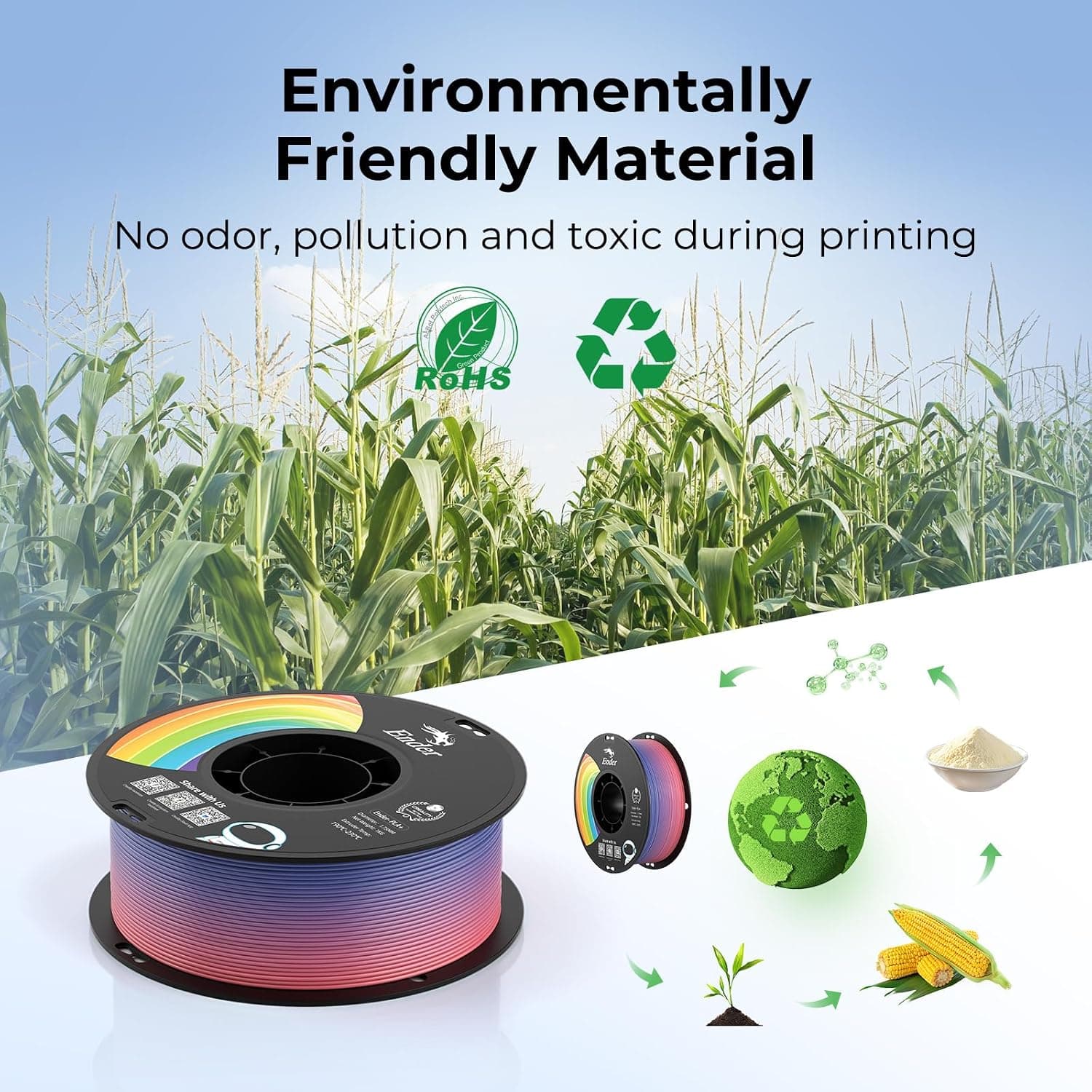 فیلامنت پرینتر سه بعدی Creality PLA+ مشکی 1.75 mm 1kg فیلامنت پرینتر سه بعدی Creality PLA+ مشکی 1.75 mm 1kg