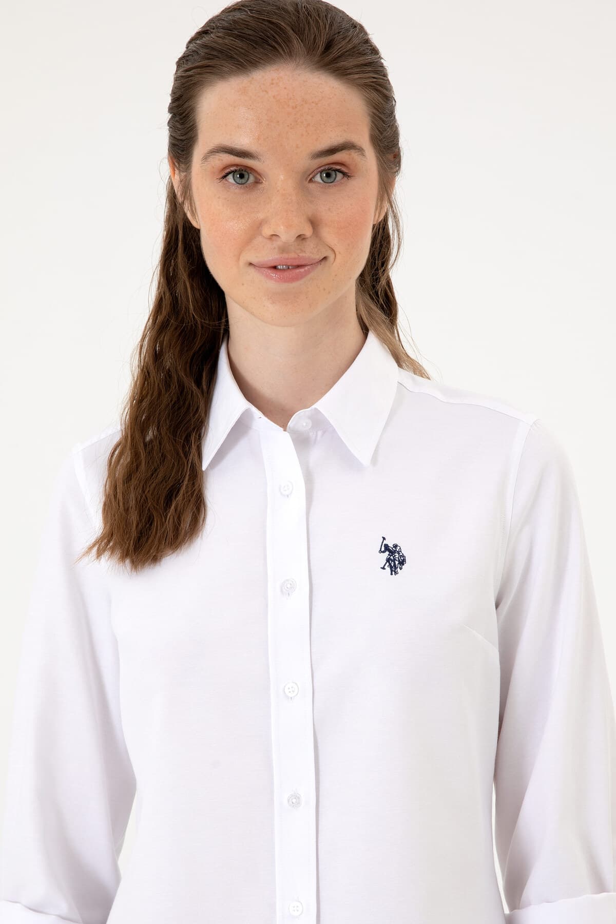 پیراهن زنانه U.S. Polo Assn. سفید آستینبلند بیسیک مدل 50324791-VR013 پیراهن زنانه U.S. Polo Assn. سفید آستینبلند بیسیک مدل 50324791-VR013