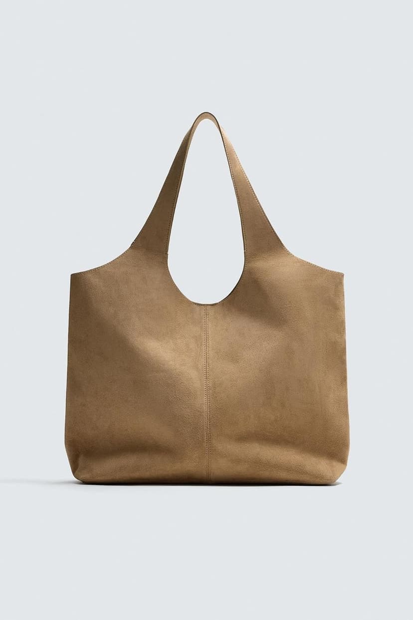کیف توت زنانه Zara چرمی رنگ شنی سایز استاندارد کیف توت زنانه Zara چرمی رنگ شنی سایز استاندارد