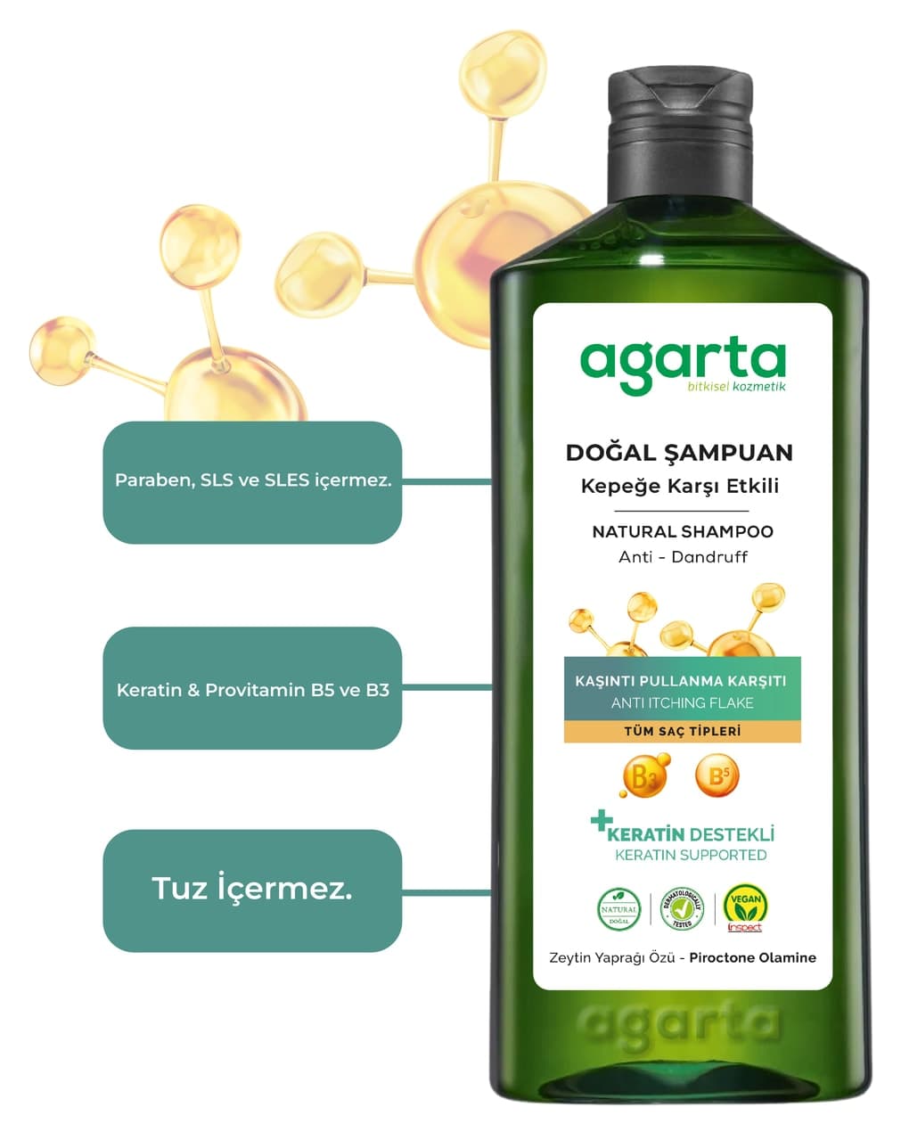 شامپو زنانه Agarta ضد شوره طبیعی 400 ml بدون نمک وگان شامپو زنانه Agarta ضد شوره طبیعی 400 ml بدون نمک وگان
