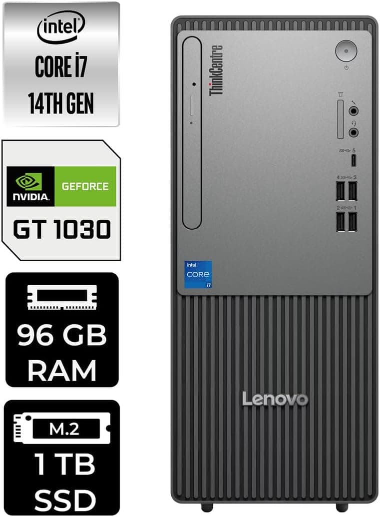 کامپیوتر رومیزی Lenovo ThinkCentre Neo 50T G5 i7 14700 96GB 1TB SSD Per4 USB کامپیوتر رومیزی Lenovo ThinkCentre Neo 50T G5 i7 14700 96GB 1TB SSD Per4 USB