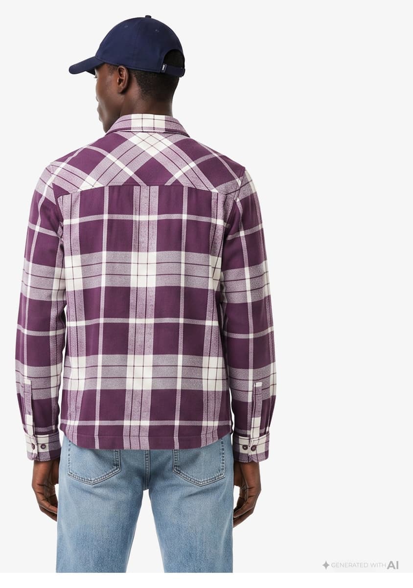 پیراهن مردانه Lacoste فیت معمولی چهارخونه زرشکی پیراهن مردانه Lacoste فیت معمولی چهارخونه زرشکی