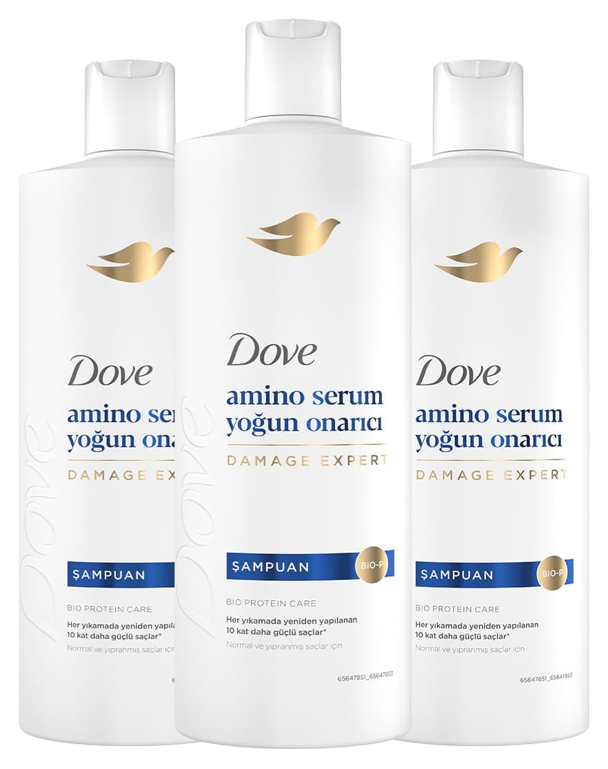 شامپو Dove Amino Serum ترمیمکننده شدید 600 ml x3 شامپو Dove Amino Serum ترمیمکننده شدید 600 ml x3