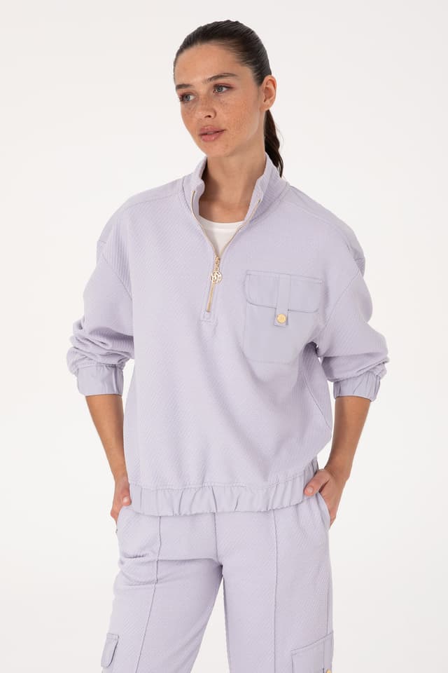 سوئیشرت زنانه U.S. Polo Assn. مشکی با زیپ یقه ایستاده مدل 50309452-VR245 سوئیشرت زنانه U.S. Polo Assn. مشکی با زیپ یقه ایستاده مدل 50309452-VR245