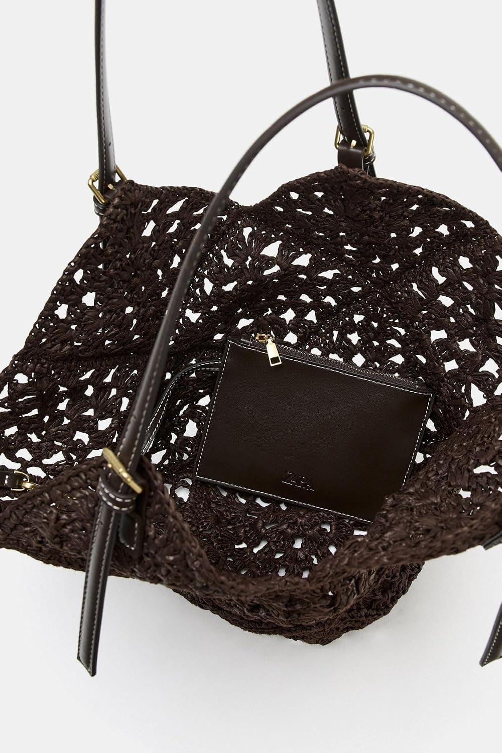کیف دستی زنانه Zara بافتنی کوچک قهوهای مدل Z1:bags کیف دستی زنانه Zara بافتنی کوچک قهوهای مدل Z1:bags