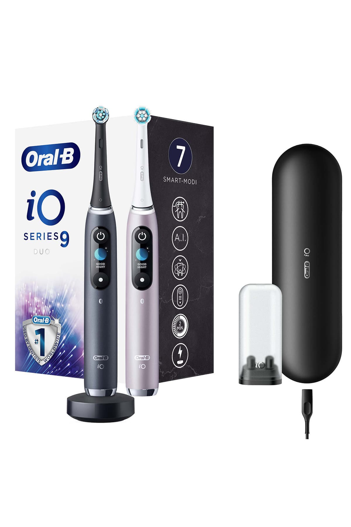 ست 2 عددی مسواک شارژی Oral-B iO 9 مشکی/صورتی ست 2 عددی مسواک شارژی Oral-B iO 9 مشکی/صورتی