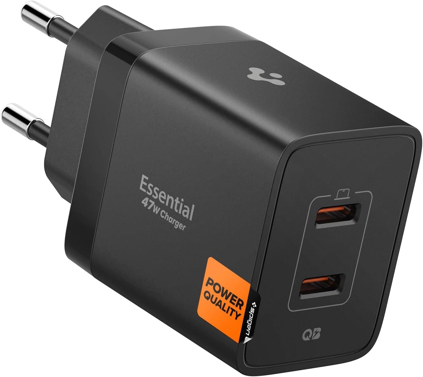 آداپتور شارژ سریع Spigen دوپورت USB-C 47W با PPS 2.0 و GaN Pro مشکی مدل ACH09457 آداپتور شارژ سریع Spigen دوپورت USB-C 47W با PPS 2.0 و GaN Pro مشکی مدل ACH09457