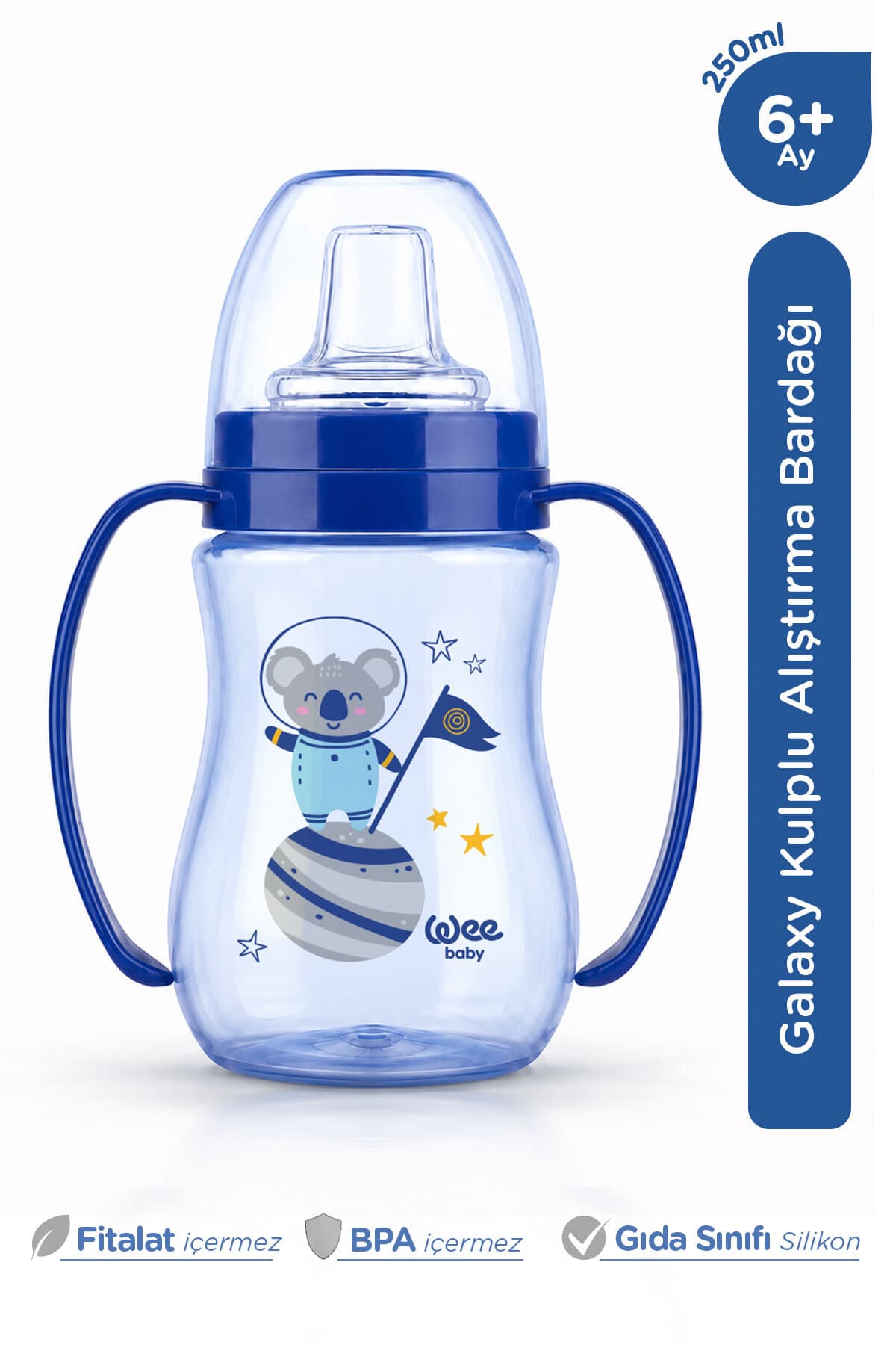 لیوان آموزشی دستهدار بچه Wee Baby Galaxy 250ml 6+ ماه آبی لیوان آموزشی دستهدار بچه Wee Baby Galaxy 250ml 6+ ماه آبی