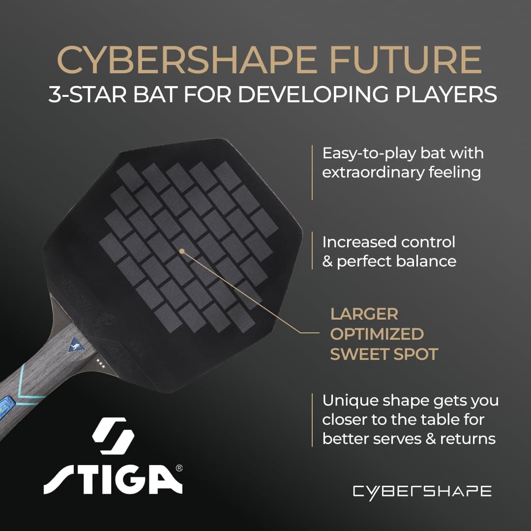 راکت پینگپنگ STIGA YONEX Cybershape سهستاره با طراحی ششضلعی راکت پینگپنگ STIGA YONEX Cybershape سهستاره با طراحی ششضلعی