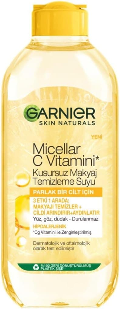 آب پاککننده آرایش میسلار Garnier حاوی ویتامین C، 400ml آب پاککننده آرایش میسلار Garnier حاوی ویتامین C، 400ml