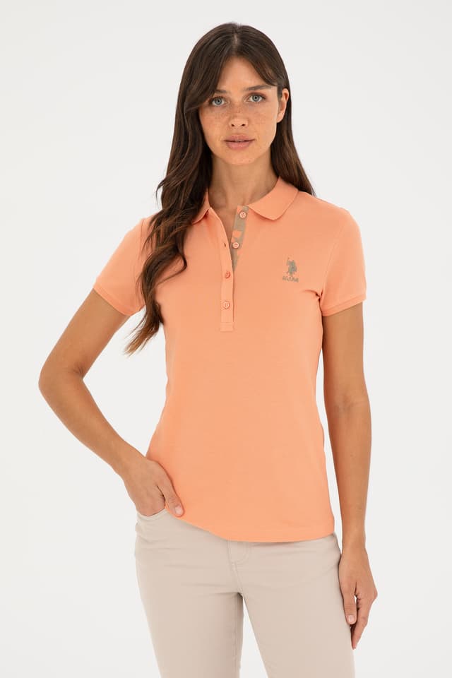تیشرت زنانه U.S. Polo Assn. یقه پولو بیسیک سالمونی مدل 50280060-VR047 تیشرت زنانه U.S. Polo Assn. یقه پولو بیسیک سالمونی مدل 50280060-VR047