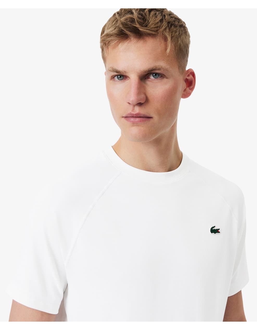 تیشرت مردانه Lacoste سفید یقه گرد فیت معمولی تیشرت مردانه Lacoste سفید یقه گرد فیت معمولی