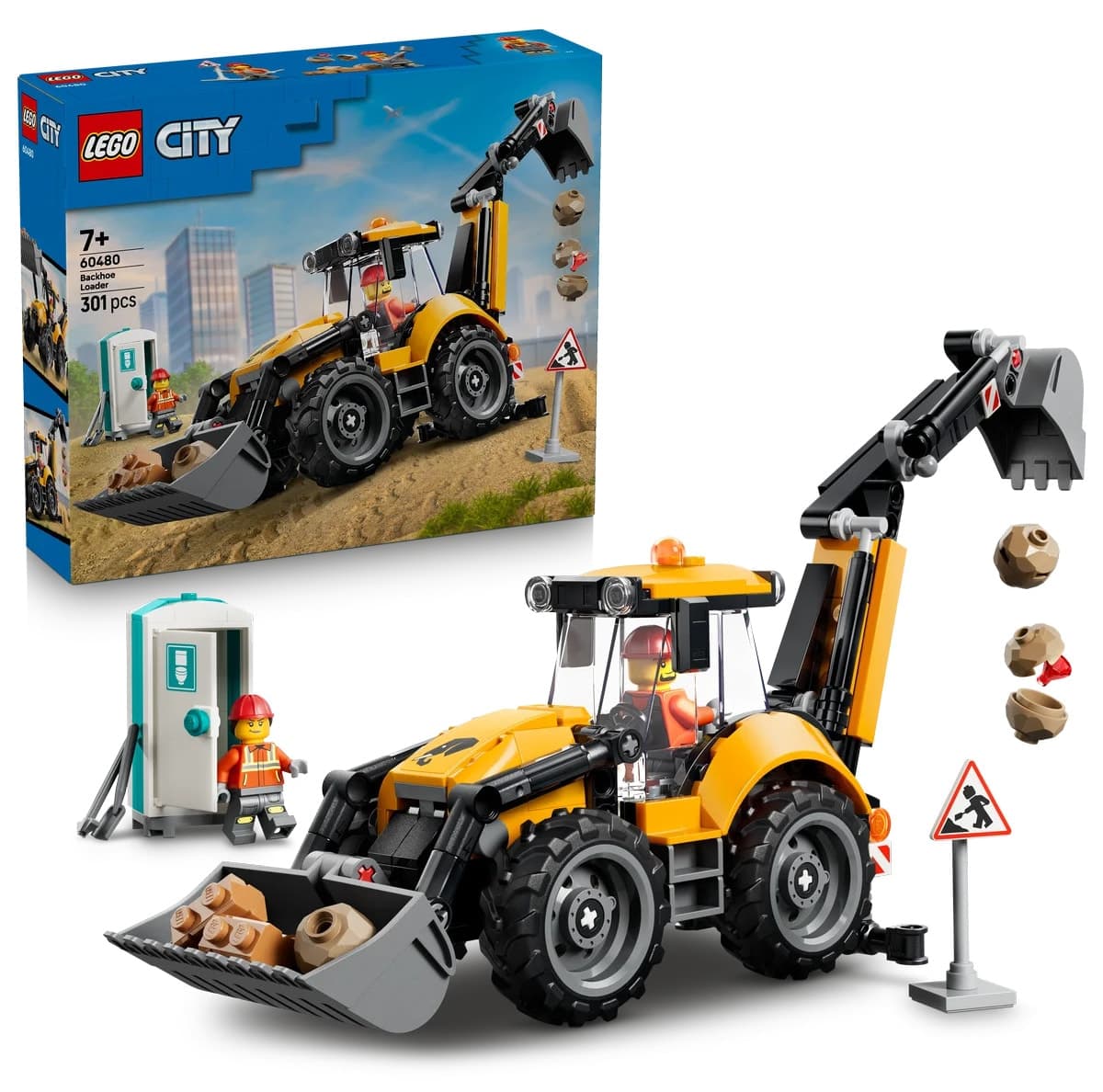 لگو City بیل مکانیکی و لودر زرد 301 قطعه مدل 60480 لگو City بیل مکانیکی و لودر زرد 301 قطعه مدل 60480
