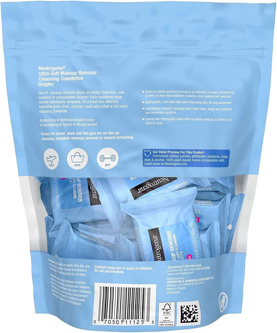 دستمال مرطوب پاککننده آرایش صورت Neutrogena بستهبندی تکی 20 Count (Pack of 2) دستمال مرطوب پاککننده آرایش صورت Neutrogena بستهبندی تکی 20 Count (Pack of 2)
