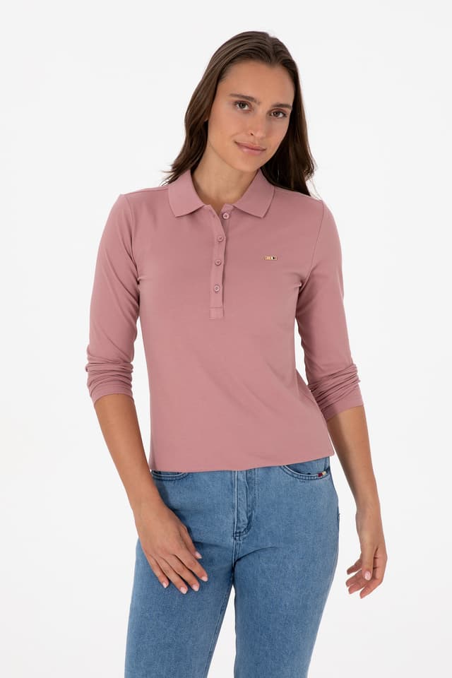 سویشرت زنانه U.S. Polo Assn. یقه پولو ساده صورتی چرک مدل 50313593-VR221 سویشرت زنانه U.S. Polo Assn. یقه پولو ساده صورتی چرک مدل 50313593-VR221