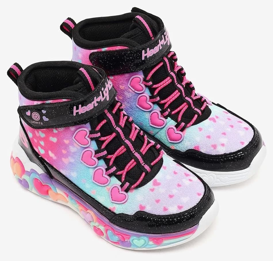 بوت دخترانه Skechers مشکی چراغدار Eternal Heart Lights مدل 303262L BKMT بوت دخترانه Skechers مشکی چراغدار Eternal Heart Lights مدل 303262L BKMT