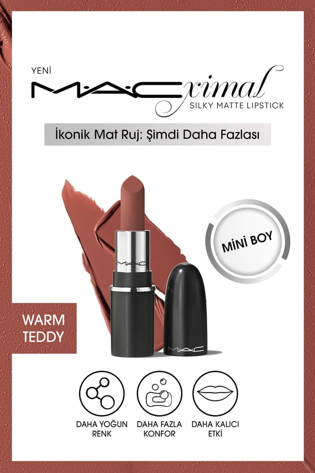 رژ لب Mac مات ابریشمی مدل MACximal Mini Mac رنگ Warm Teddy 1.8g رژ لب Mac مات ابریشمی مدل MACximal Mini Mac رنگ Warm Teddy 1.8g