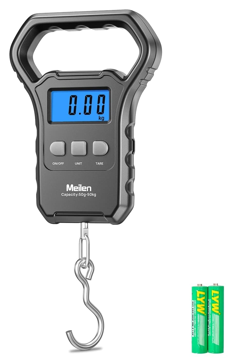 ترازو دیجیتال آویز چمدان و ماهیگیری Meilen با نمایشگر LCD نورپسزمینه 110lb/50kg مشکی ترازو دیجیتال آویز چمدان و ماهیگیری Meilen با نمایشگر LCD نورپسزمینه 110lb/50kg مشکی